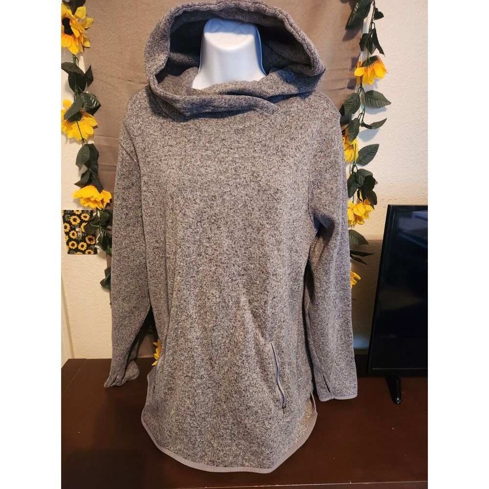 Old Navy Active Women's Gray Heathered Hooded Sweatshirt Pullover Hoodie XXL